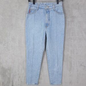 Vintage Bongo Jeans Womens 7 Light Wash High Rise Tapered Leg Made in USA 90s